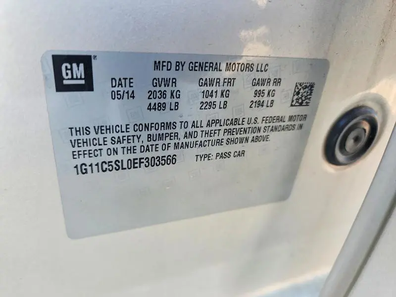 2014 CHEVROLET MALIBU 1LT  