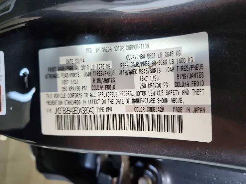 2014 MAZDA CX-9 SPORT  
