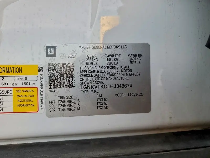 2017 CHEVROLET TRAVERSE LS  