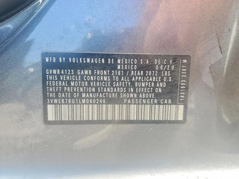 2020 VOLKSWAGEN JETTA SEL  
