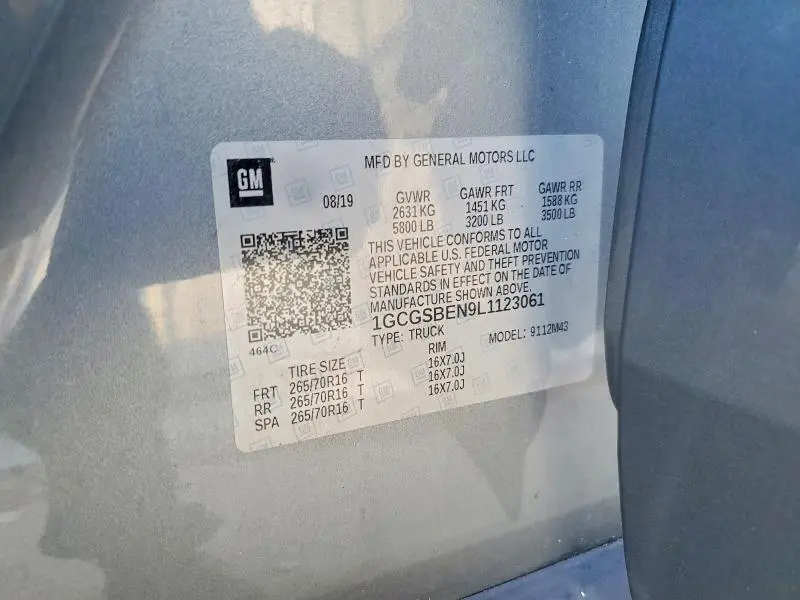 2020 CHEVROLET COLORADO   