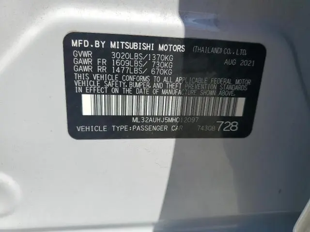 2021 MITSUBISHI MIRAGE ES  