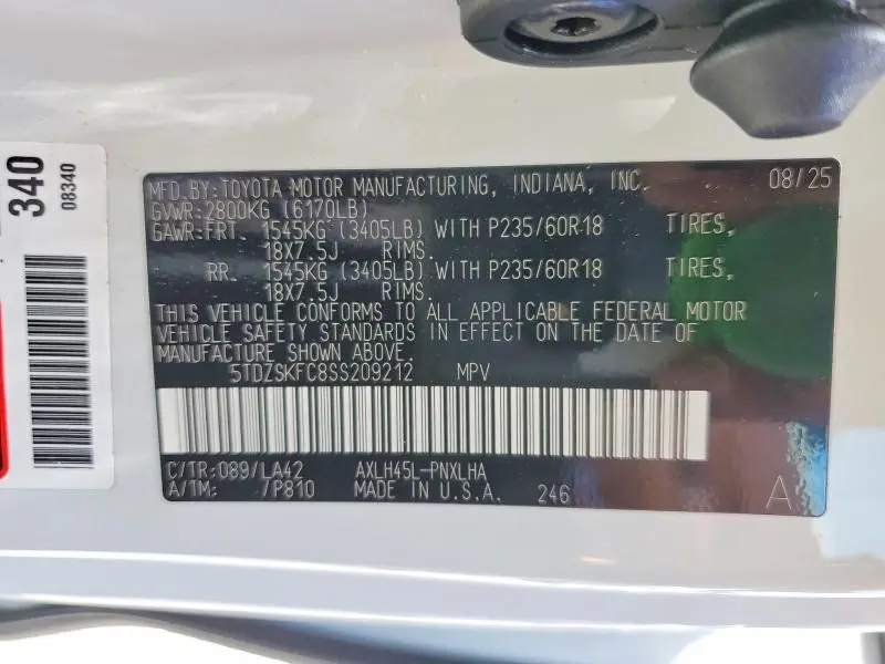 2025 TOYOTA SIENNA LIMITED 7-PASSENGER  