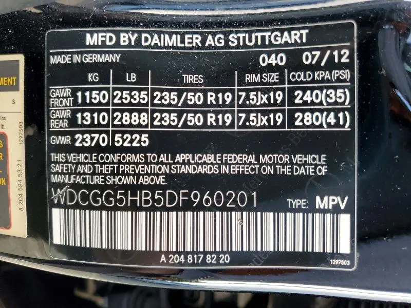 2013 MERCEDES-BENZ GLK 350  