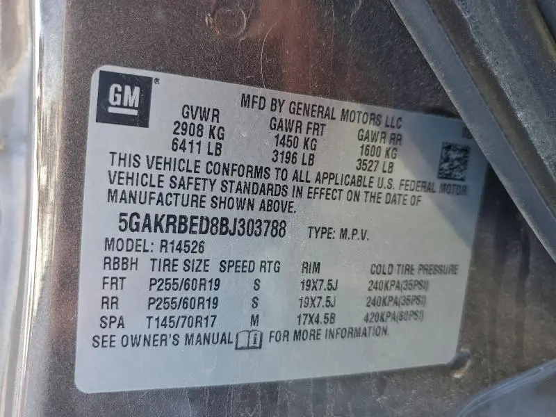 2011 BUICK ENCLAVE CXL  