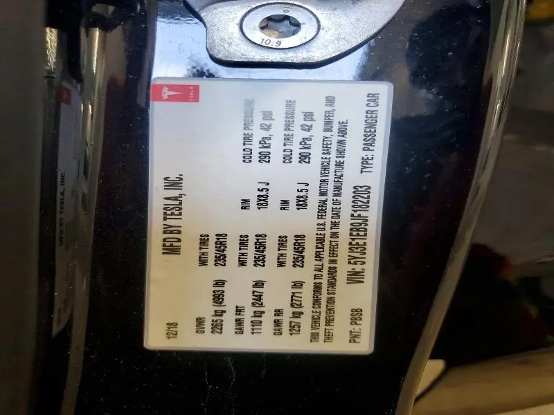 2018 TESLA MODEL 3   