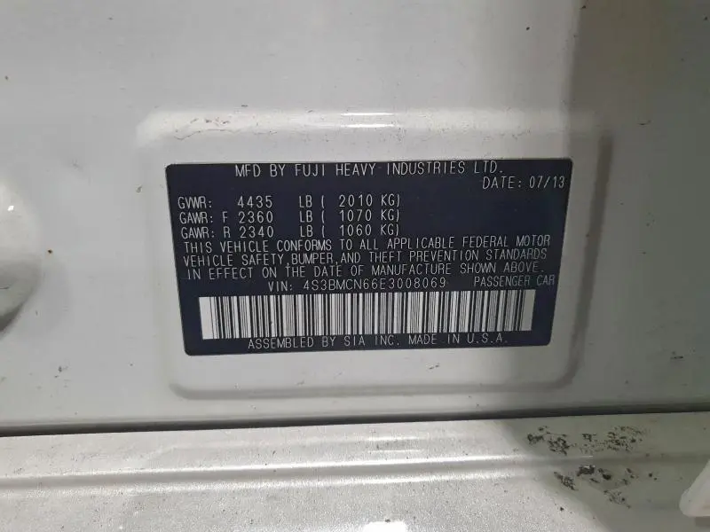 2014 SUBARU LEGACY 2.5I LIMITED  