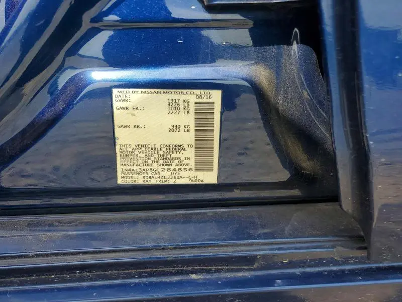 2016 NISSAN ALTIMA 2.5 SR  