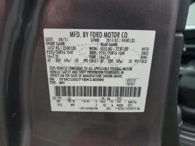 2011 FORD ESCAPE XLT  