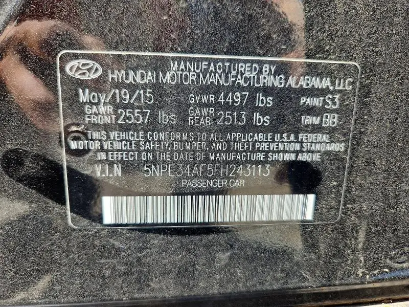2015 HYUNDAI SONATA LIMITED  