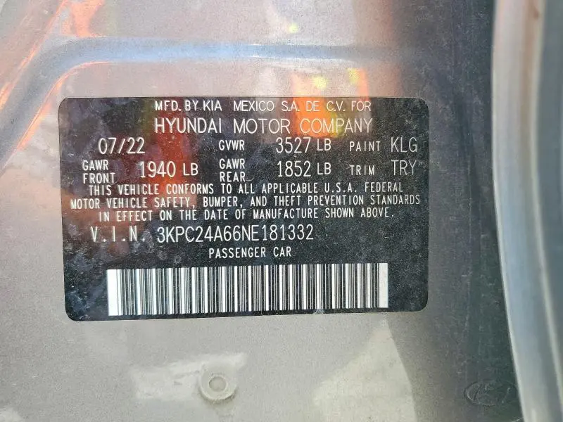 2022 HYUNDAI ACCENT SE  