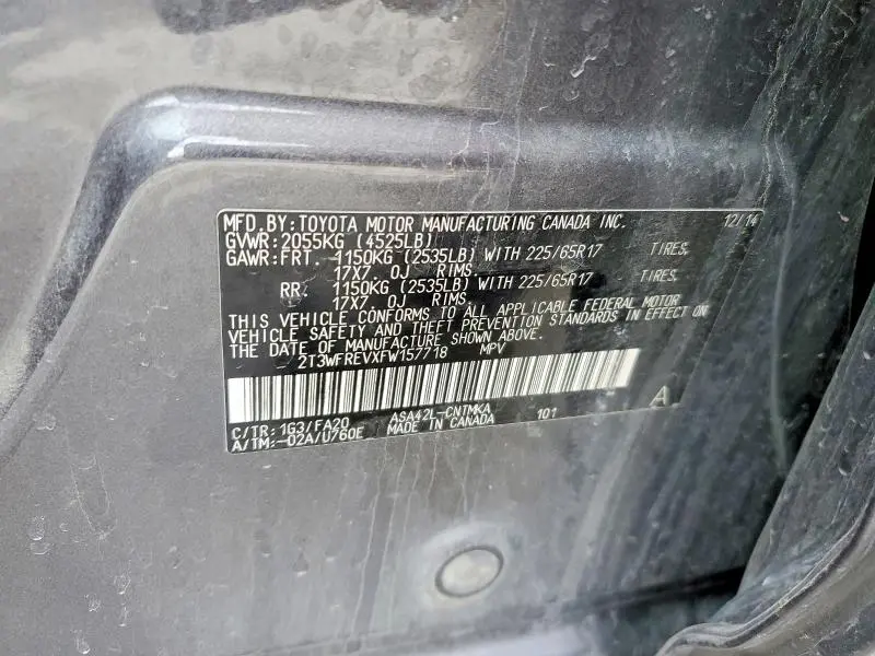 2015 TOYOTA RAV4 XLE  