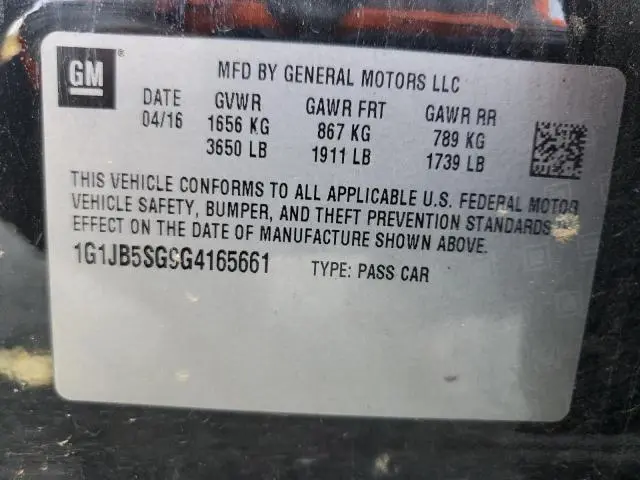 2016 CHEVROLET SONIC LS  