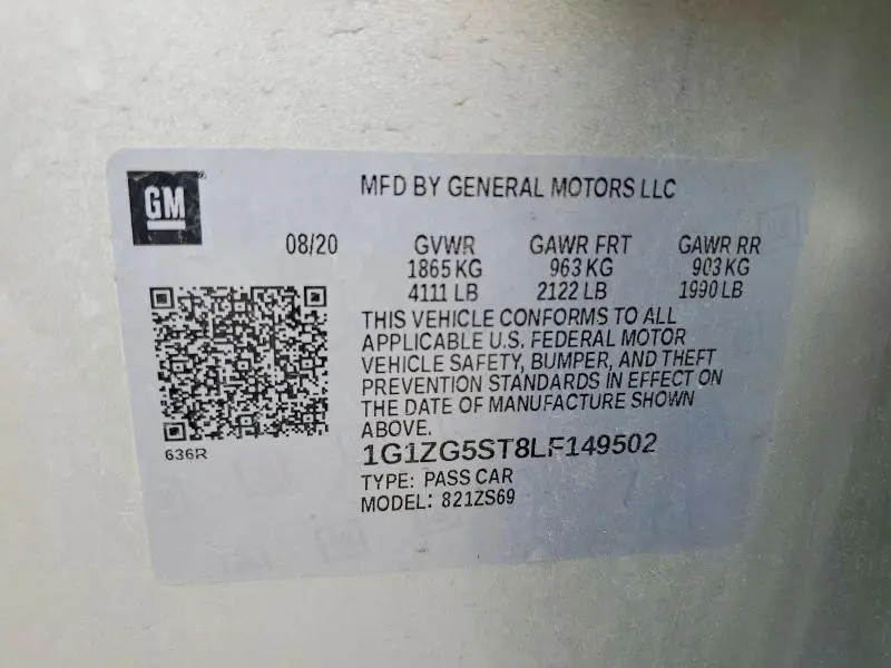 2020 CHEVROLET MALIBU RS  