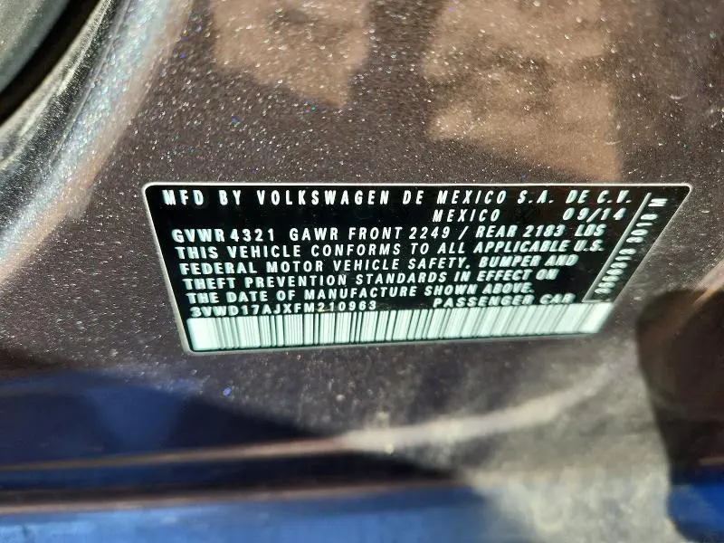 2015 VOLKSWAGEN JETTA SE  