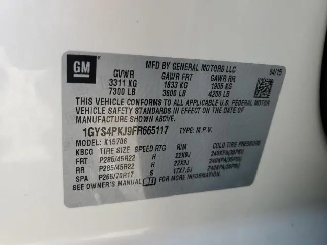 2015 CADILLAC ESCALADE PLATINUM  