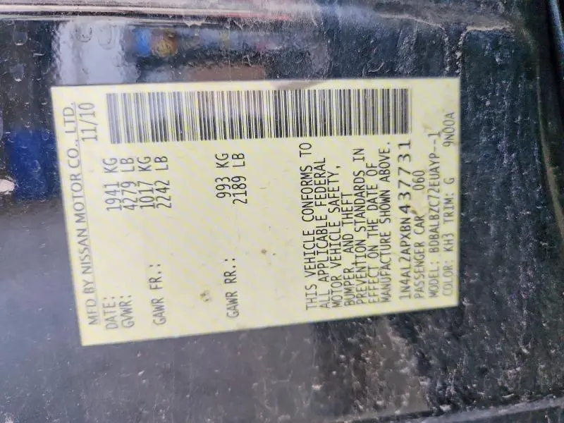 2011 NISSAN ALTIMA 2.5  