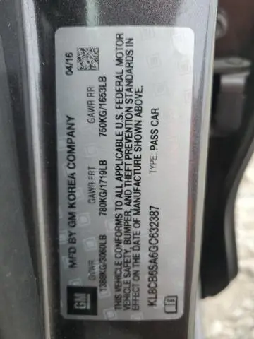 2016 CHEVROLET SPARK LS  