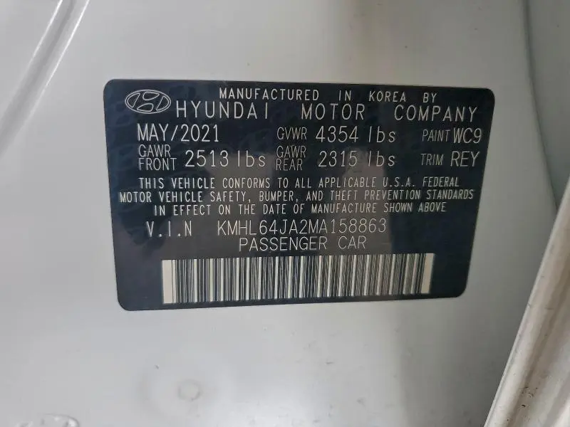 2021 HYUNDAI SONATA SEL  