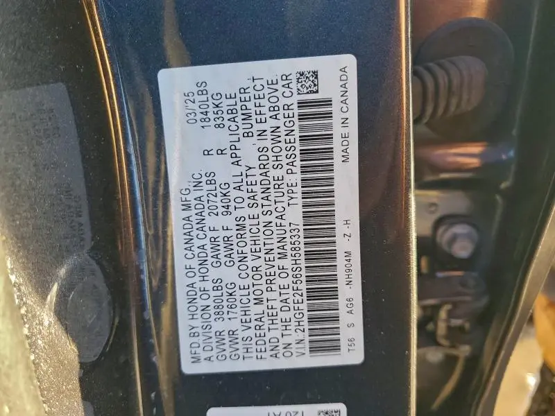 2025 HONDA CIVIC SPORT  