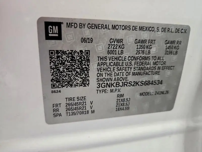 2019 CHEVROLET BLAZER RS  