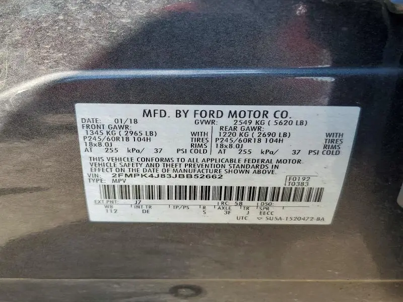 2018 FORD EDGE SEL  