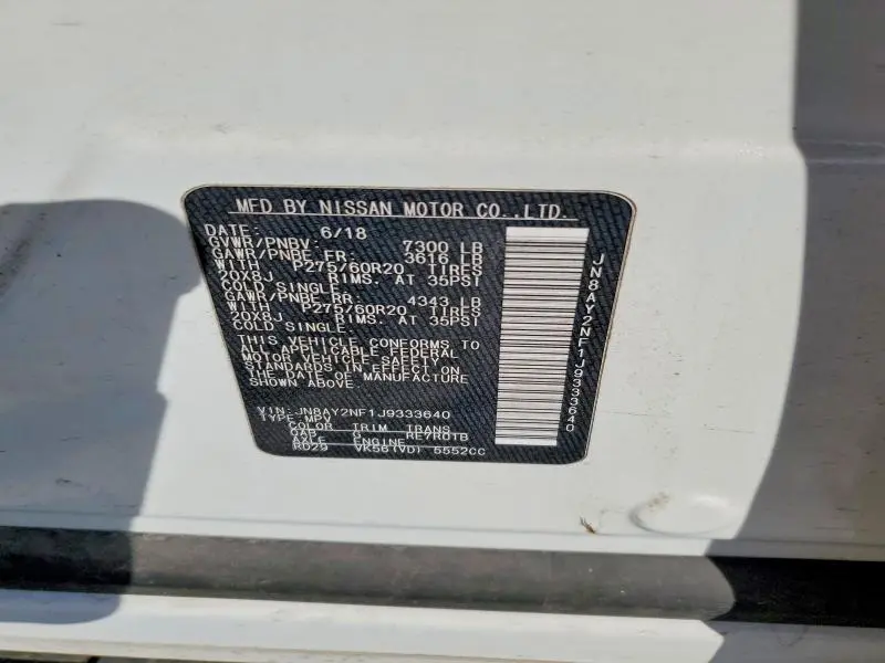 2018 NISSAN ARMADA PLATINUM  