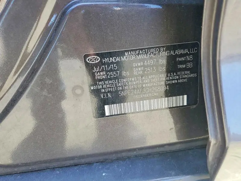 2016 HYUNDAI SONATA SE  