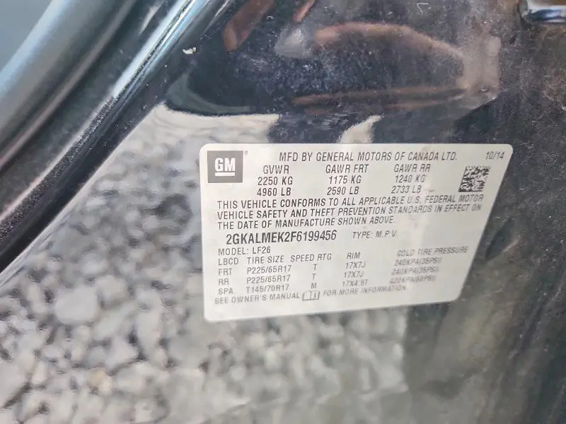 2015 GMC TERRAIN SLE  