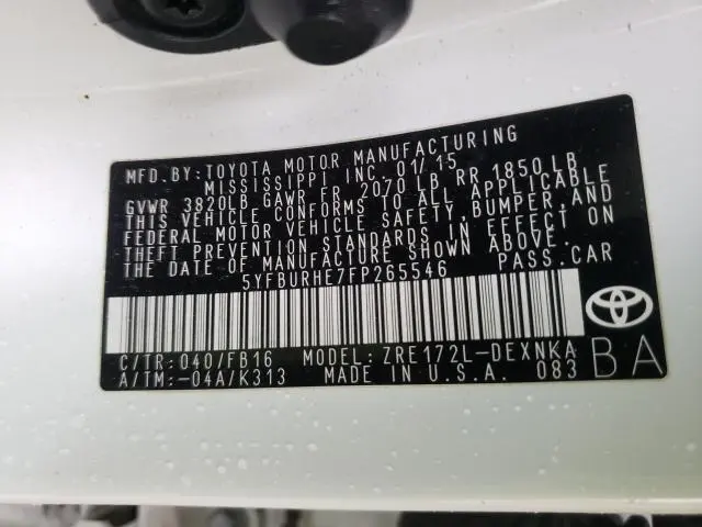 2015 TOYOTA COROLLA L