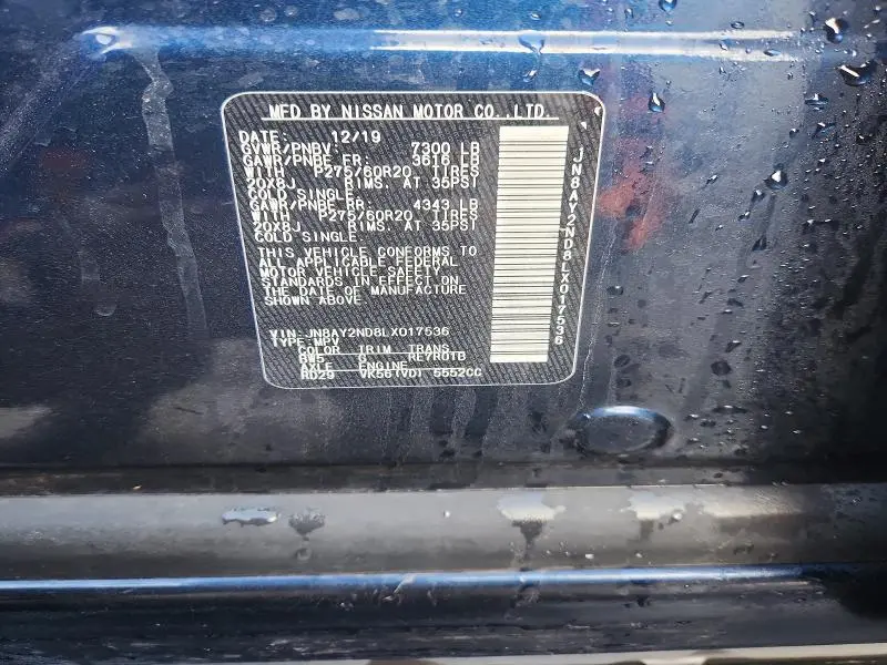2020 NISSAN ARMADA SL  