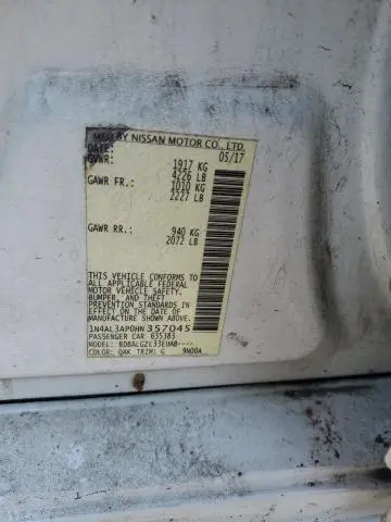 2017 NISSAN ALTIMA 2.5  