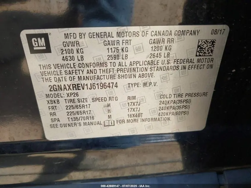 2018 CHEVROLET EQUINOX LS