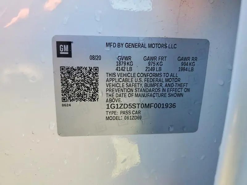 2021 CHEVROLET MALIBU LT  
