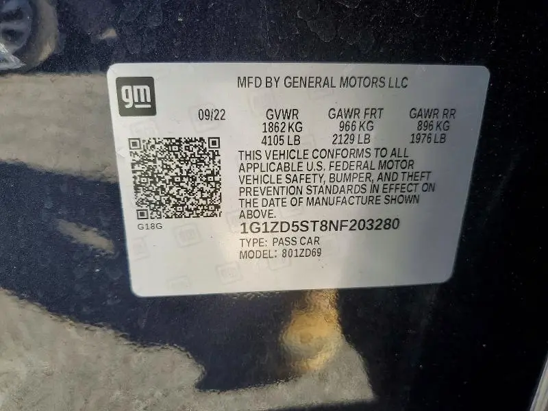 2022 CHEVROLET MALIBU LT  