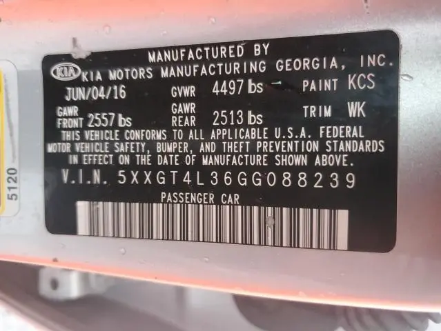 2016 KIA OPTIMA LX  