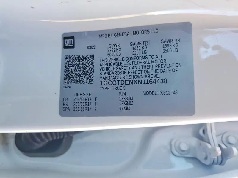 2022 CHEVROLET COLORADO Z71  