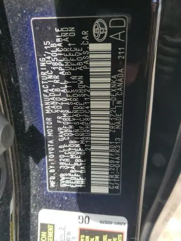 2015 TOYOTA COROLLA L