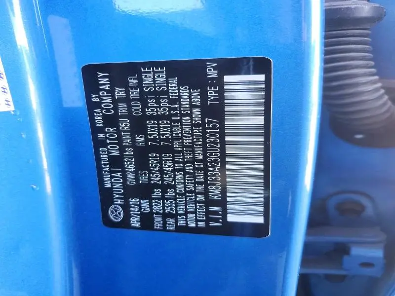 2016 HYUNDAI TUCSON LIMITED  