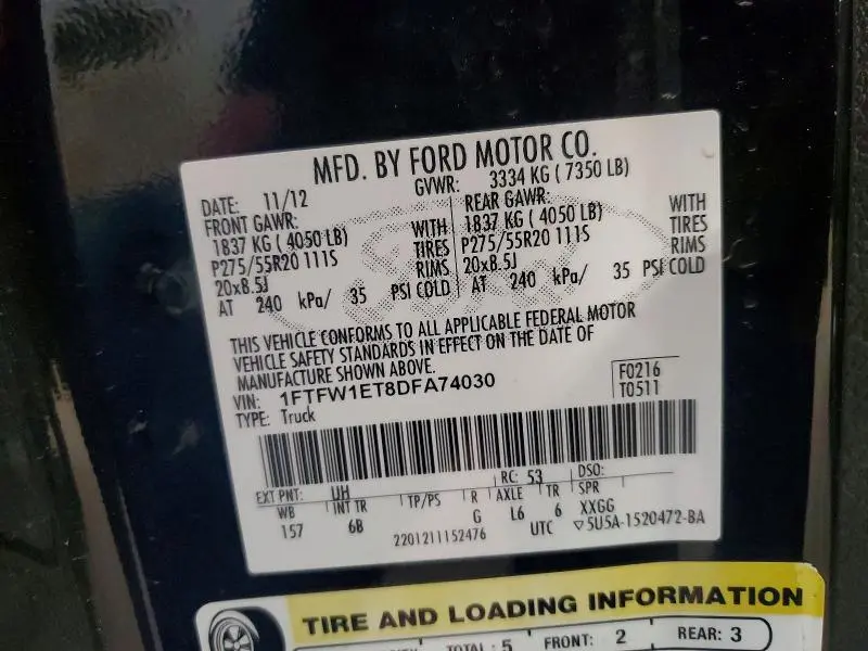 2013 FORD F150 SUPERCREW  
