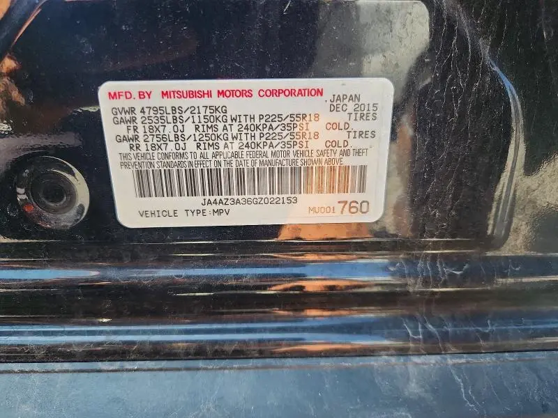 2016 MITSUBISHI OUTLANDER SE  