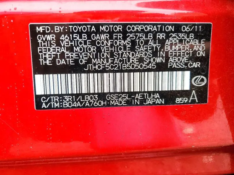 2011 LEXUS IS 250  