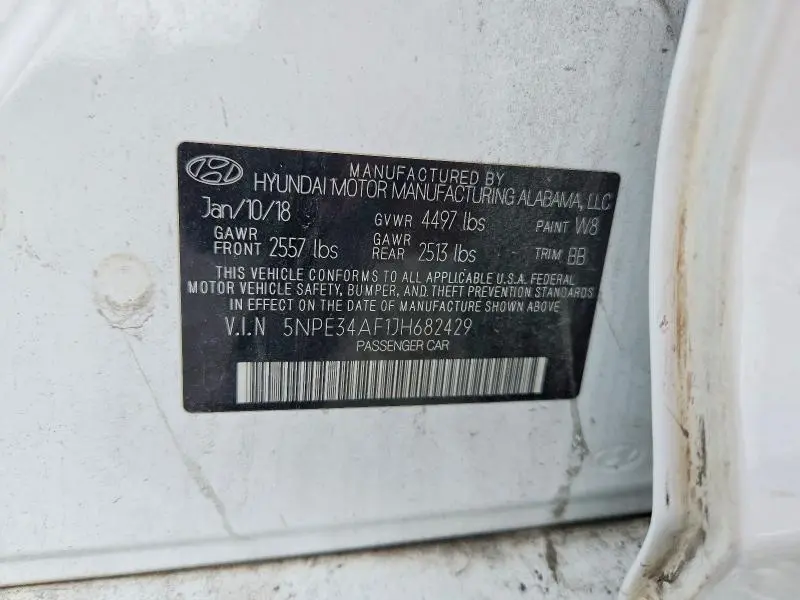 2018 HYUNDAI SONATA SEL  