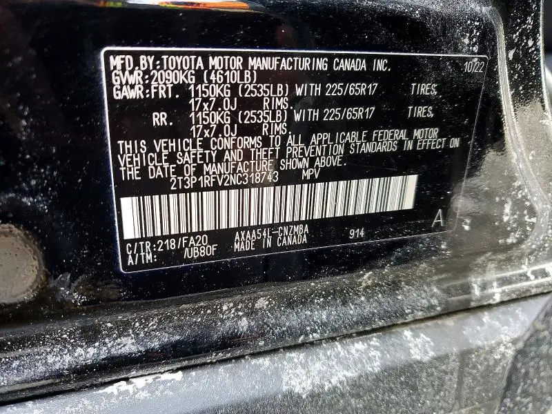 2022 TOYOTA RAV4 XLE  