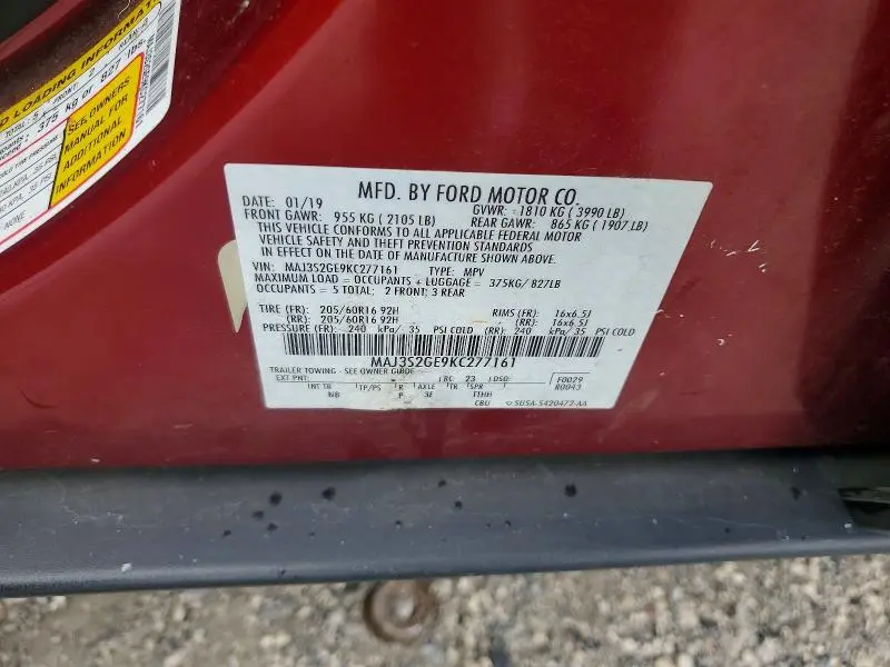 2019 FORD ECOSPORT SE  