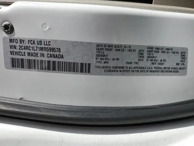 2021 CHRYSLER PACIFICA HYBRID TOURING L  