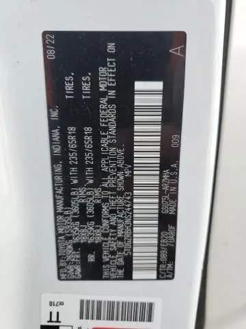 2022 TOYOTA HIGHLANDER XLE  