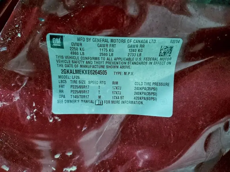 2014 GMC TERRAIN SLE  