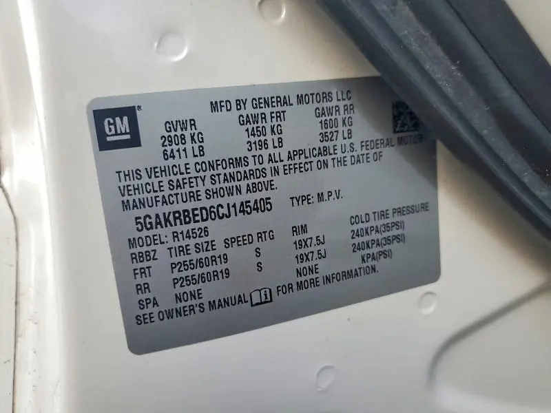 2012 BUICK ENCLAVE   