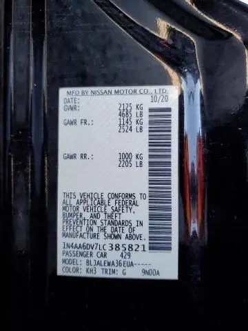 2020 NISSAN MAXIMA SL  